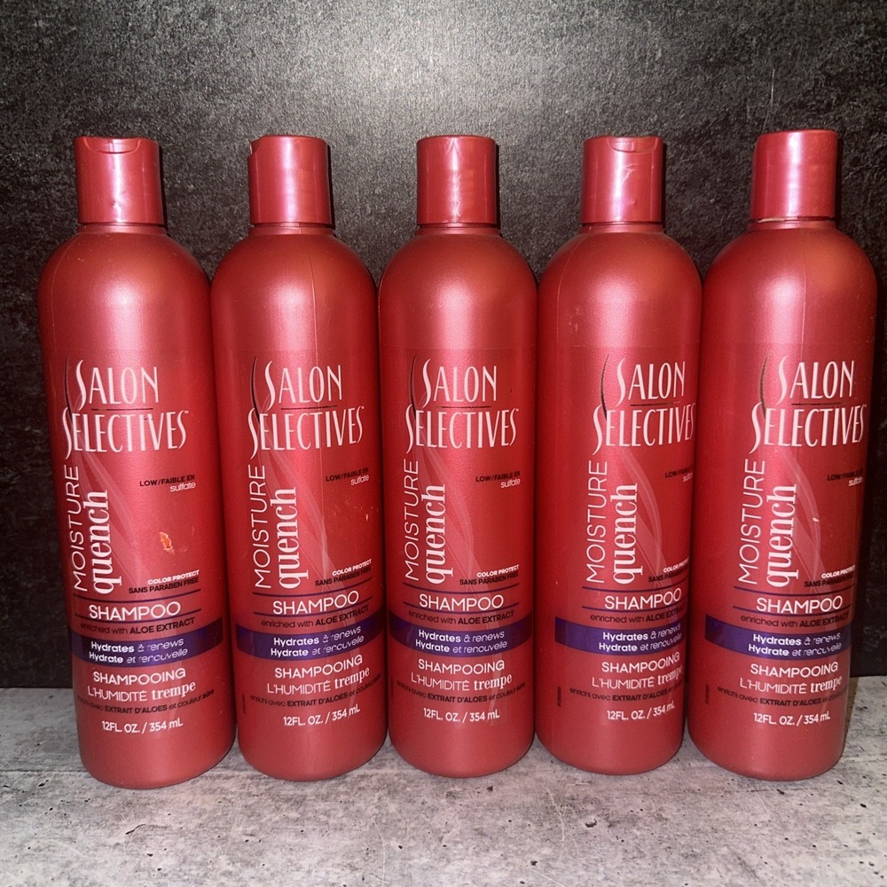 5 Lot Salon Selectives Moisture Quench Shampoo 12oz Each